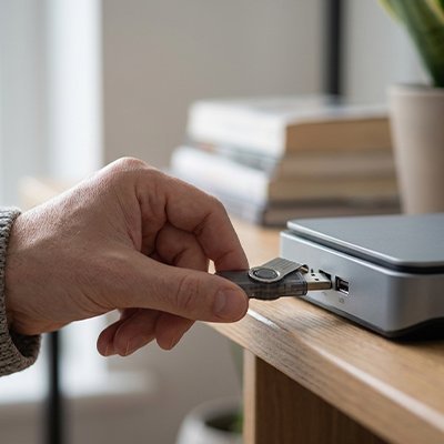 Brancher clé usb 8go 