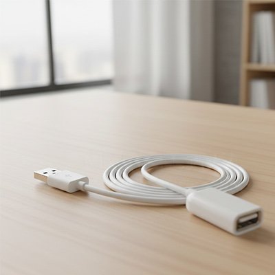 Cable rallonge usb​ blanc