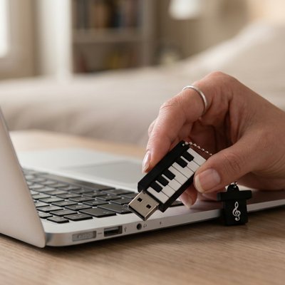 Clé usb 64 go piano porte clé