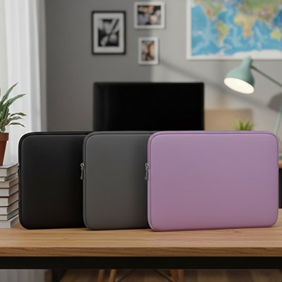 Housse pour ordinateur 3 couleurs noir gris mauve