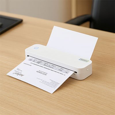 Imprimante bluetooth papier A4 thermique blanche