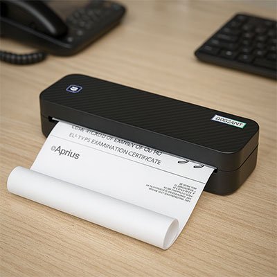 Imprimante bluetooth sans fil noire
