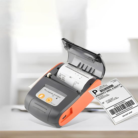 Imprimante thermique étiquettes orange
