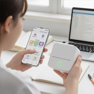 Imprimante thermique mini cube blanc