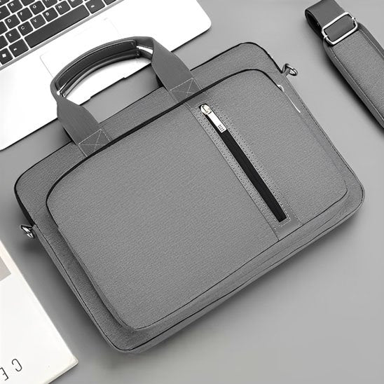 Pochette ordinateur poche frontale gris