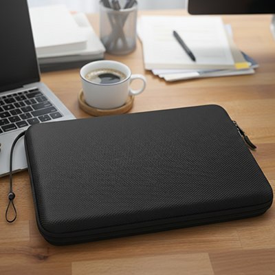 Pochette ordinateur sangle noire