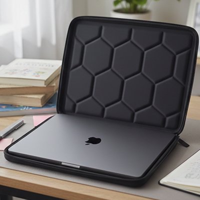 Pochette ordinateur ultra coussinée noire