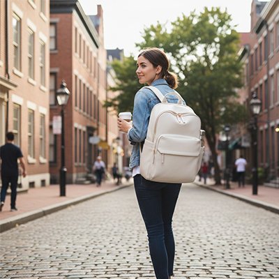 Sac a dos ordinateur femme blanc