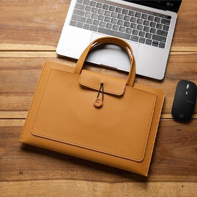Sac ordinateur femme-marron