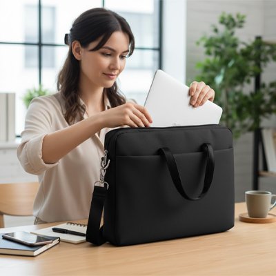 Sac ordinateur femme pratique noir