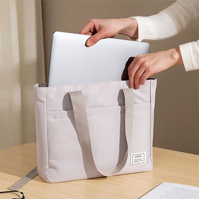 Sac ordinateur rose mauve pâle