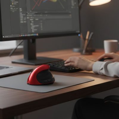 Souris ergonomique rouge