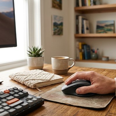 Souris sans fil bluetooth toutes surfaces gris