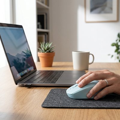 Souris sans fil bluetooth USB bleu pâle