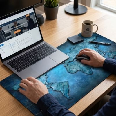 Sous main bureau durable antidérapant carte monde