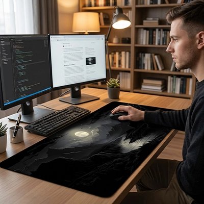 Sous main bureau nuit noire