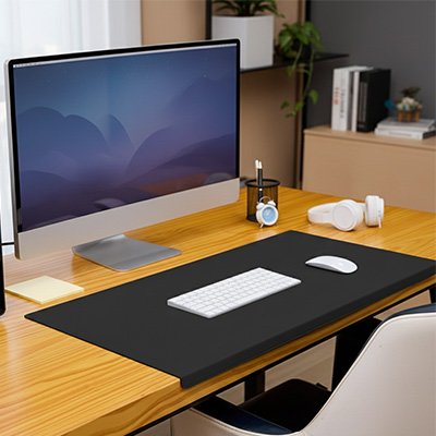 Sous main pour bureau cuir synthétique noir