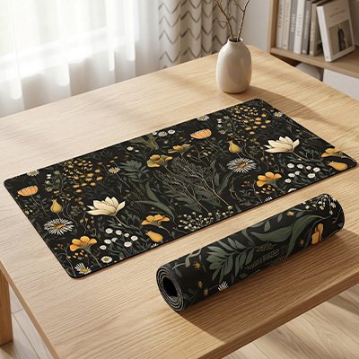 Sous main pour bureau floral enroulé