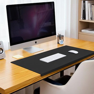 Sous main pour bureau xxl cuir noir