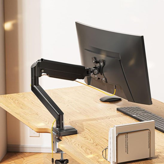 support  ecran pc bras articulé noir