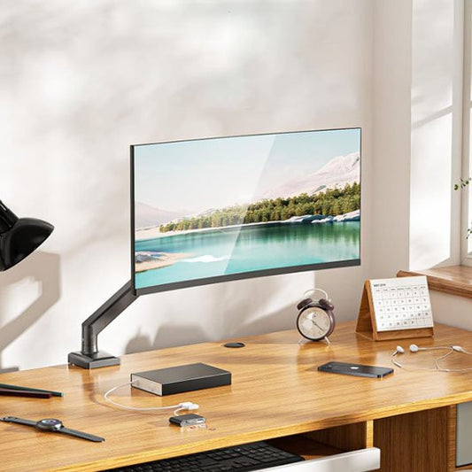support ecran pc bureau moderne noir