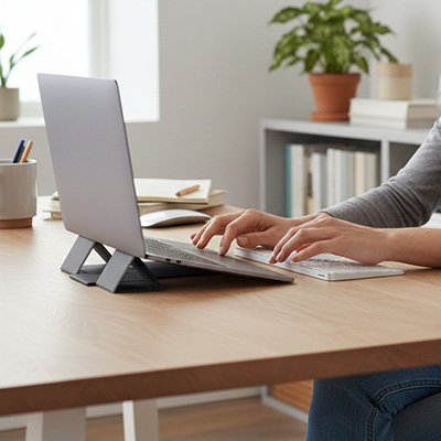 Support ordinateur portable gris