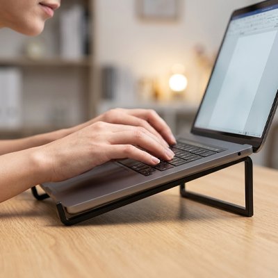 support pour ordinateur portable noir simple et robuste