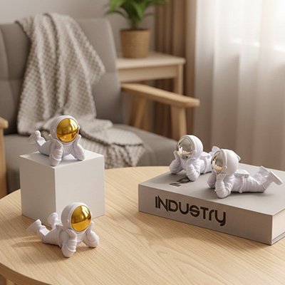 SUPPORT TELEPHONE astronaute silver ou doré