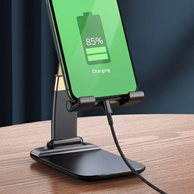 Support telephone bureau​ espace câbles charge