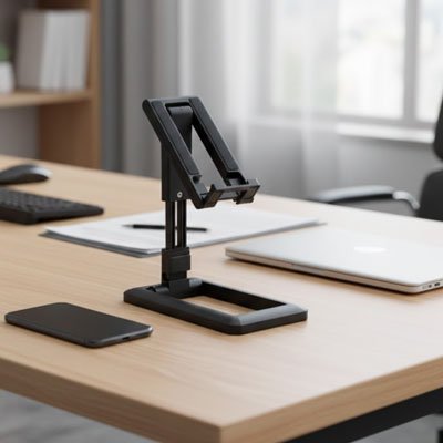 Support telephone bureau​ stable noir