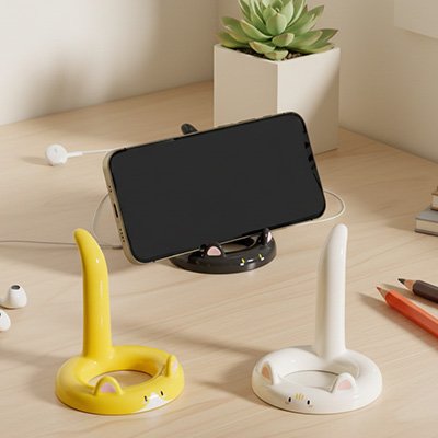 Support telephone chat rotatif