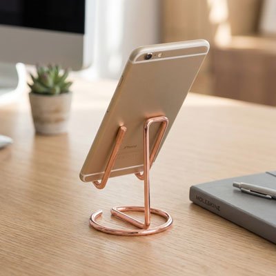 Support telephone couleur ​ rose or