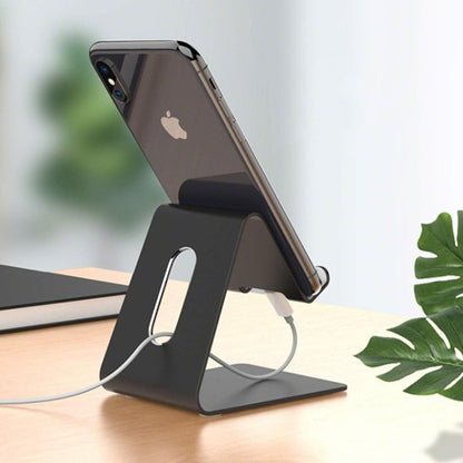 Support telephone métal noir pratique
