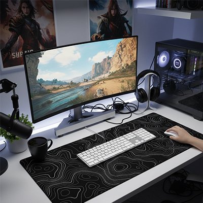 Tapis de bureau strata liquide noir