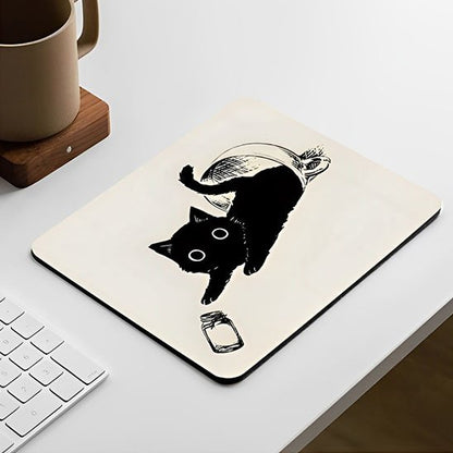 Tapis de souris chat noir joueur