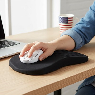 Tapis de souris ergonomique confortable noir