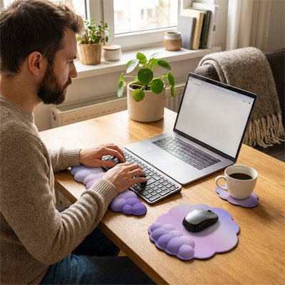 Tapis de souris ergonomique violet nuage