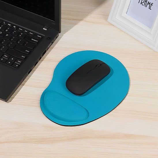 Tapis de souris erogonomique bleu clair
