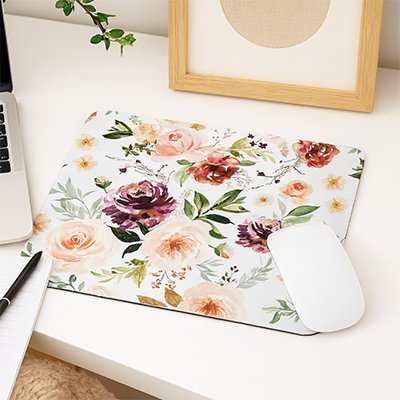 Tapis de souris floral pâle
