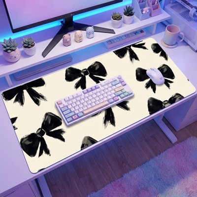 Tapis de souris gamer boucles noir et blanc