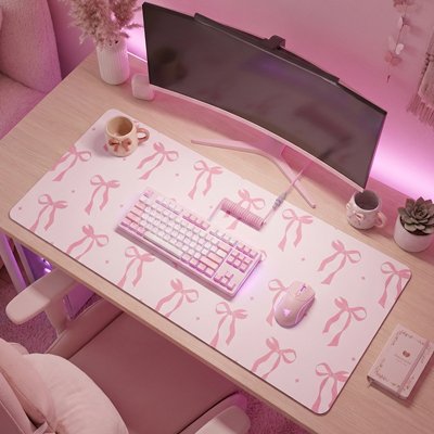 Tapis de souris gamer boucles roses féminin