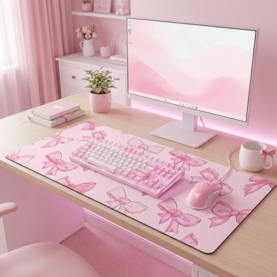 Tapis de souris gamer grandes boucles roses