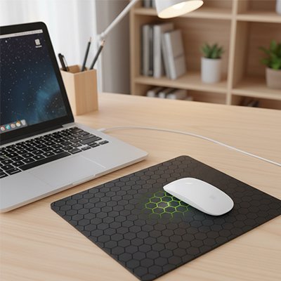 Tapis de souris motif hexagonal vert