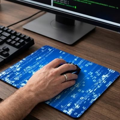 Tapis de souris ordinateur code bleu