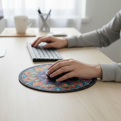 Tapis de souris rond mandala