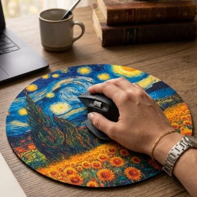 Tapis de souris rond peintre célèbre