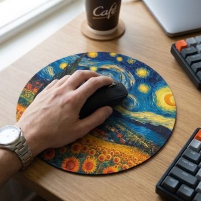 Tapis de souris rond peinture célèbre