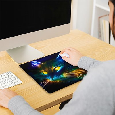 Tapis de souris visage chat lumineux