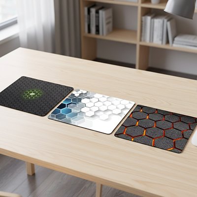 Trois modèles tapis de souris motif hexagonal